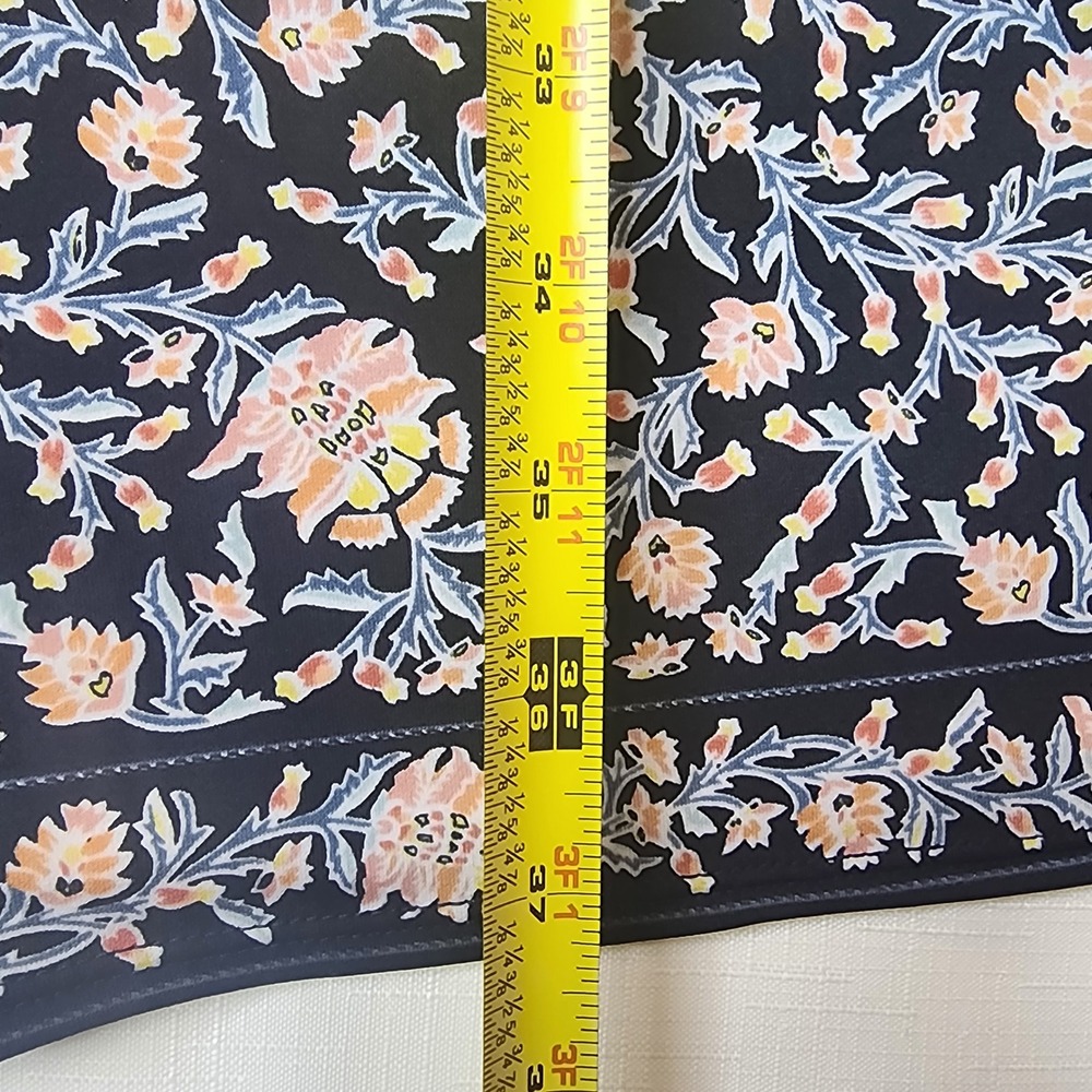 Max Studio Navy Floral Midi Dress with Pink and Light Blue Accents - Picture 10 of 10